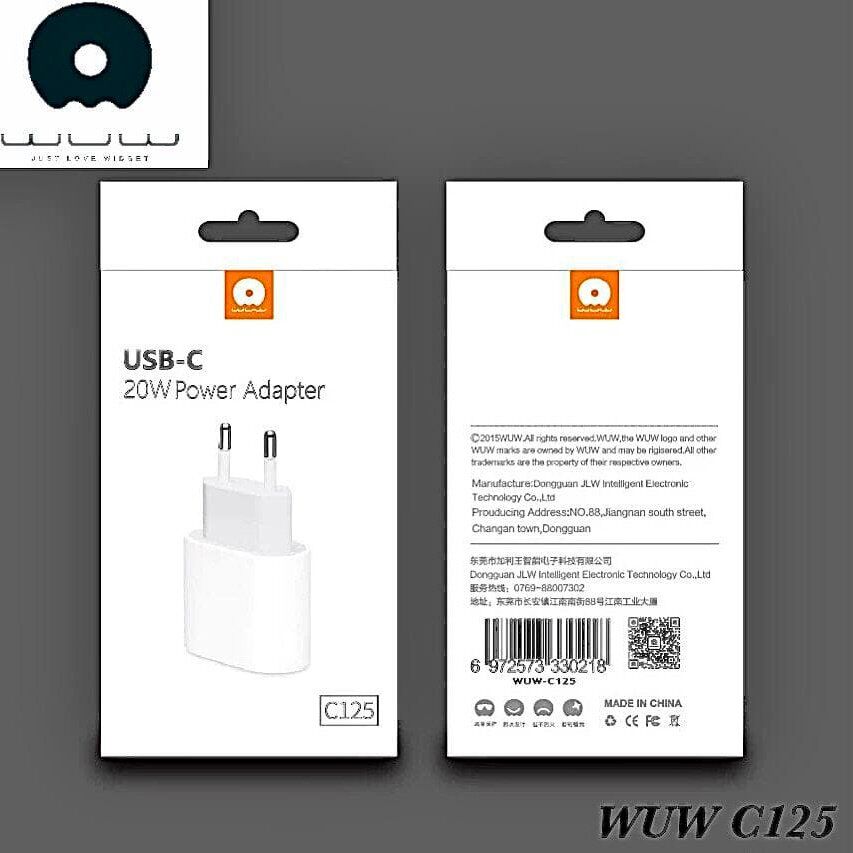 Зарядний пристрій WUW C125 USB-C PORT 3A PD 20W