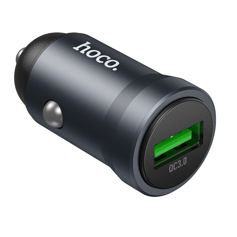 Автомобильное зарядное устройство HOCO Z62 18W USB QC3.0, серый
